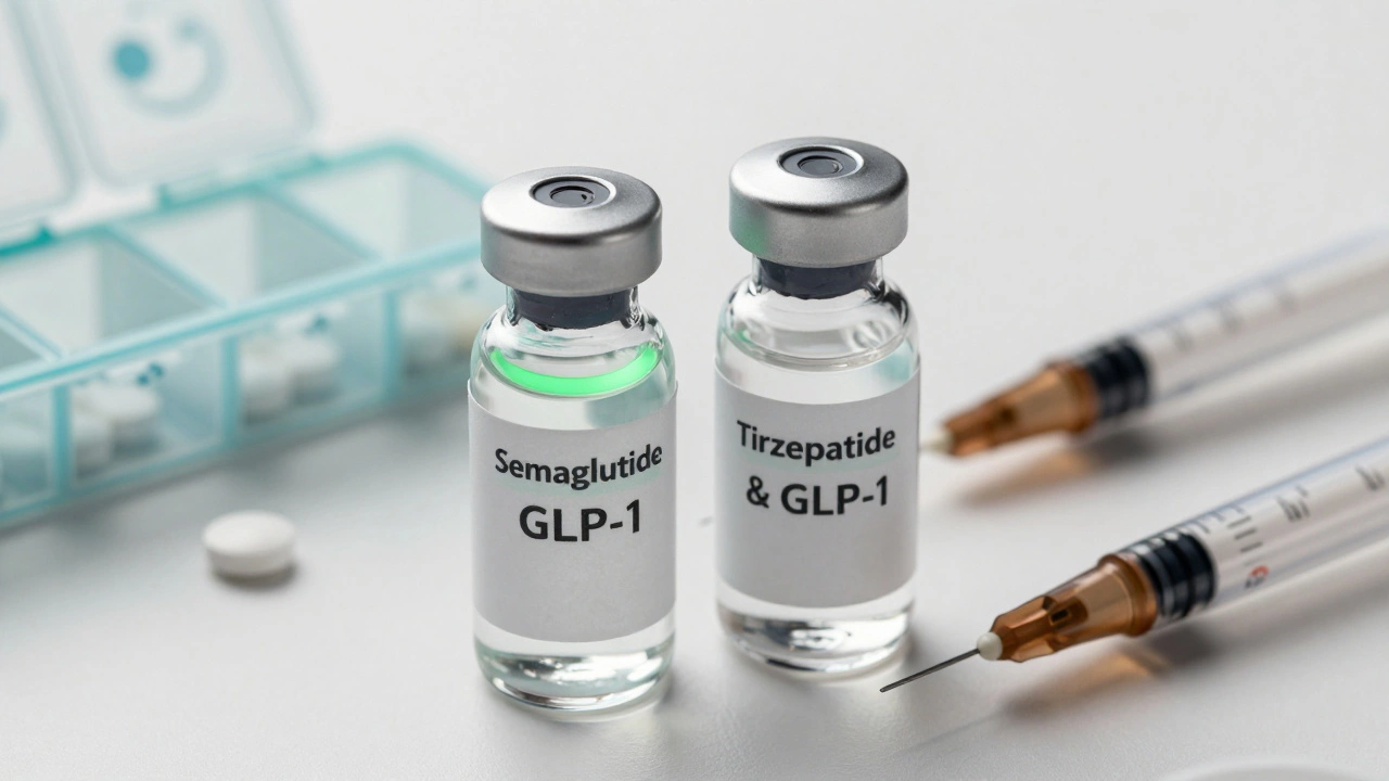 Medication vials and syringe pen for weight loss drugs