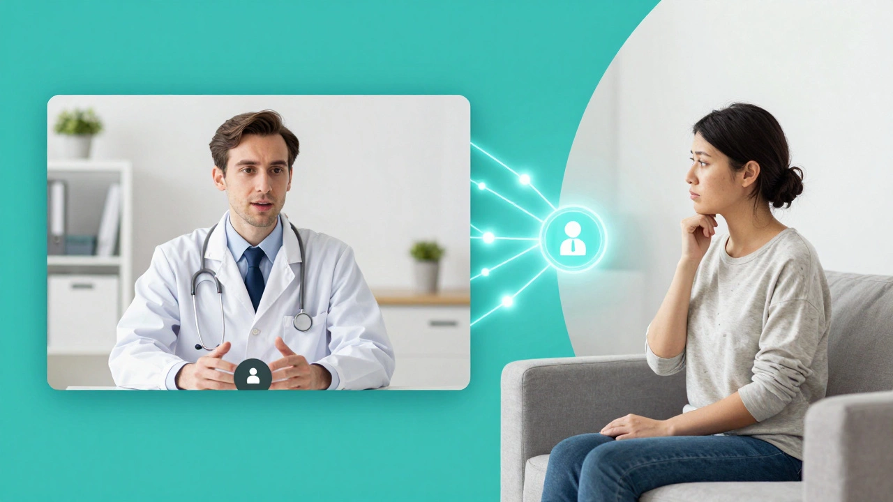 Doctor and patient connected via secure video consultation