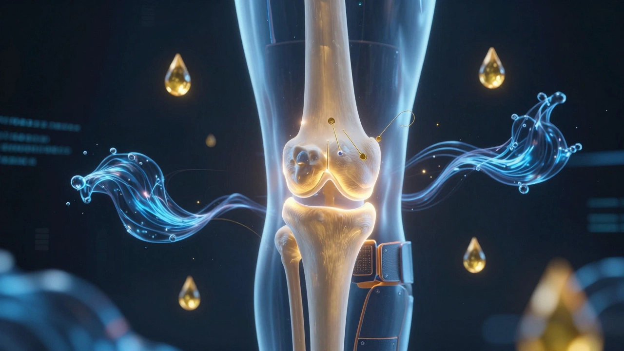 Conceptual art of knee therapy options