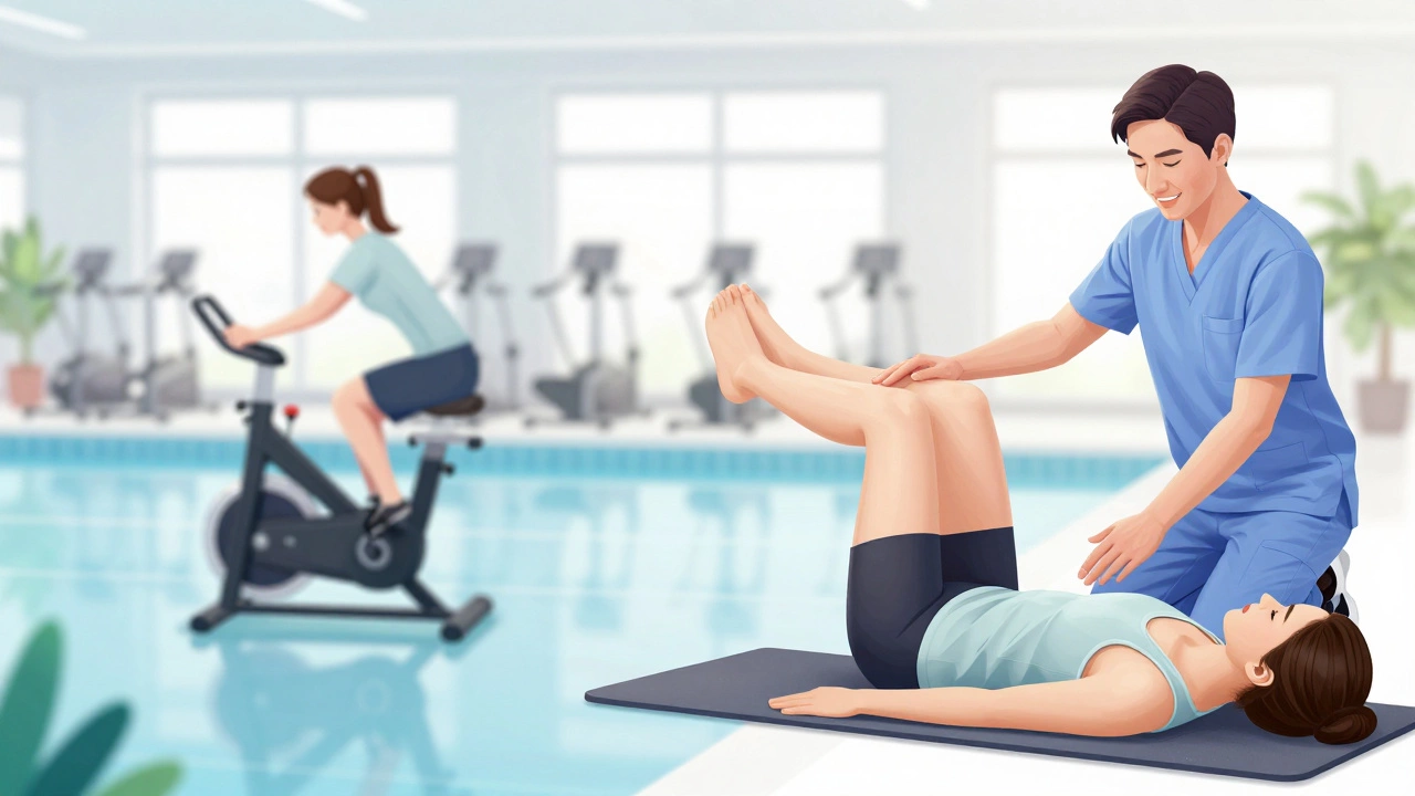 Patient doing low-impact rehab exercises